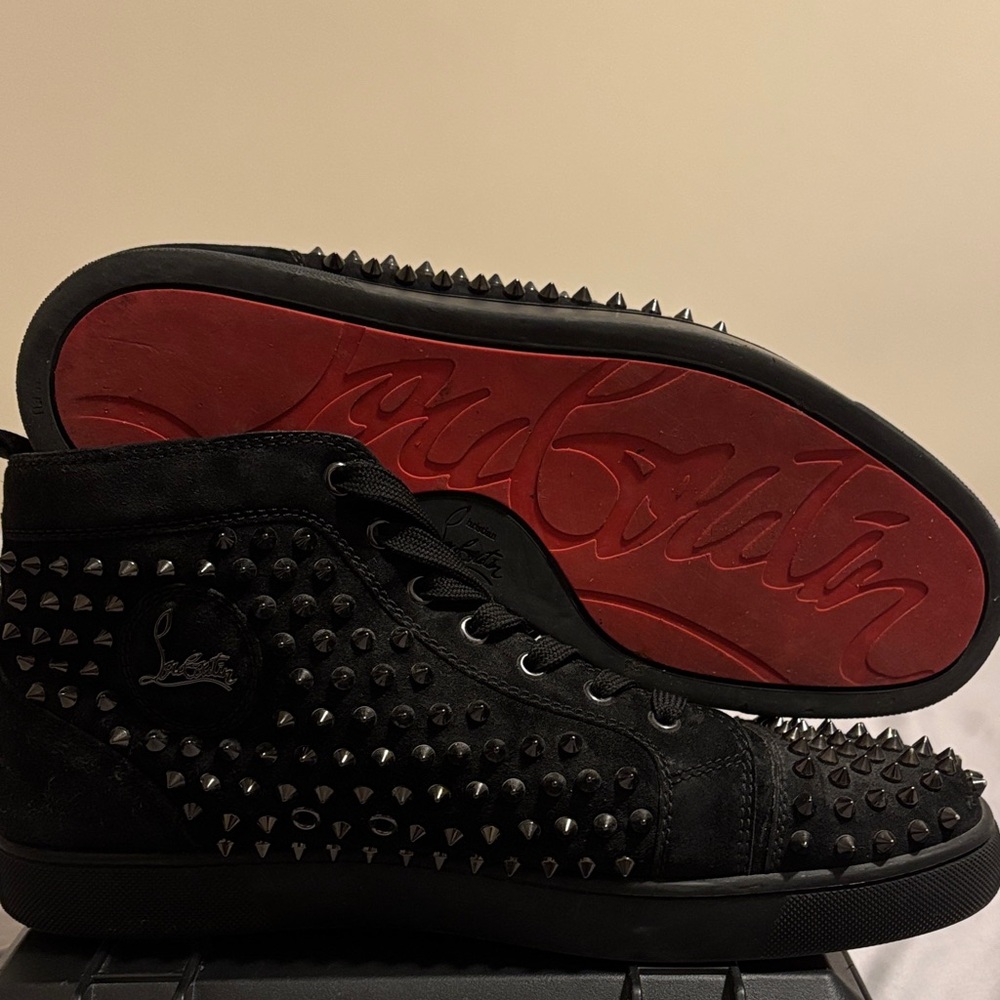 Christian Louboutin Black Studded Sneakers
